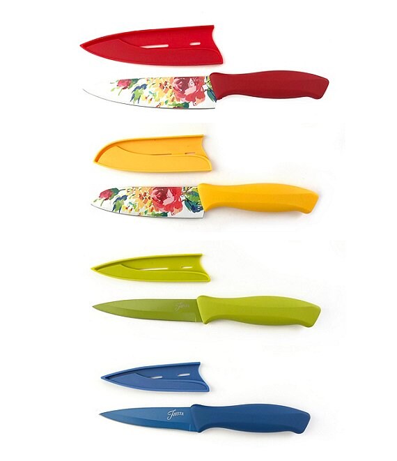 Fiesta 8-Piece Floral Decal Cutlery Set with Sheaths