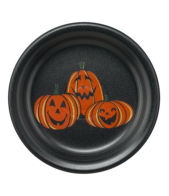 Fiesta Halloween Collection Trio Of Happy Pumpkins 6.5#double; Appetizer Plate