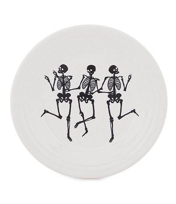 Fiesta Halloween Collection Trio of Skeletons 9#double; Luncheon Plate