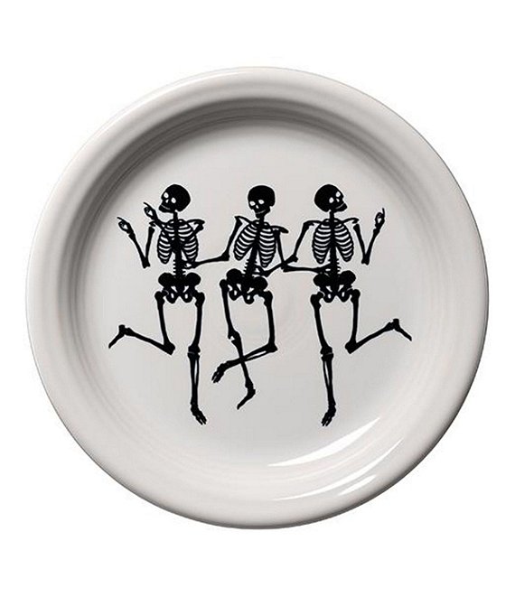 Fiesta Halloween Trio Of Skeletons Appetizer Plate