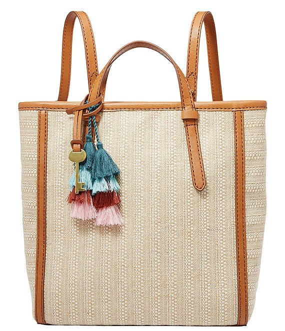 Fossil Camilla Small Straw Stripe Backpack