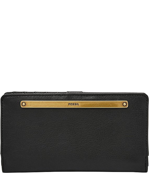 Color:Black - Image 1 - Liza Slim Snap Bifold Wallet