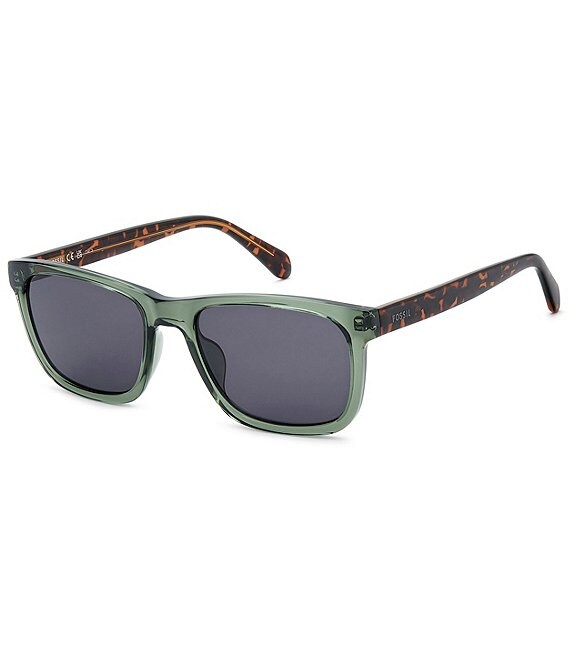 Fossil Men's FOS3175 56mm Rectangle Sunglasses, Crystal Green - Image 1