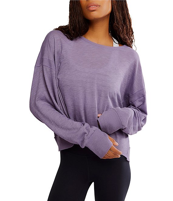 Free People FP Movement My Time Long Sleeve Knit Tee, Graphite - Image 1