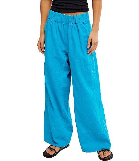 Free People Days End Linen Pull On Pants