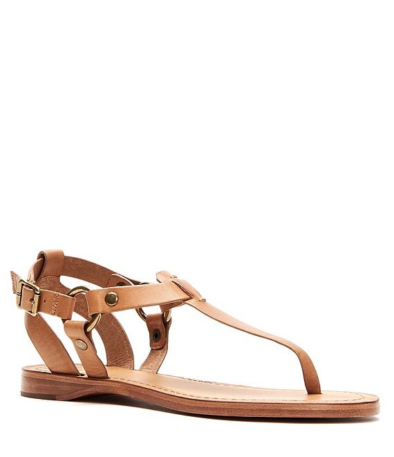 Frye Rachel Ring T Strap Leather Sandals