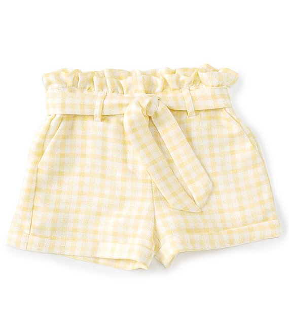 GB GB Girls Little Girls 2T-6X Gingham Paperbag-Waist Short