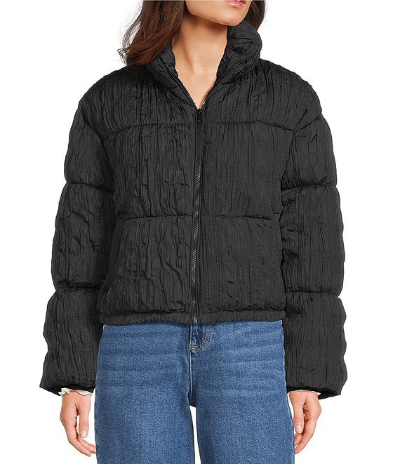 GB Pleated Collared Puffer Jacket
