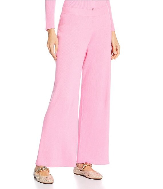 Gianni Bini Farrah Coordinating Wide Leg Lounge Pants, Pop Pink - Image 1