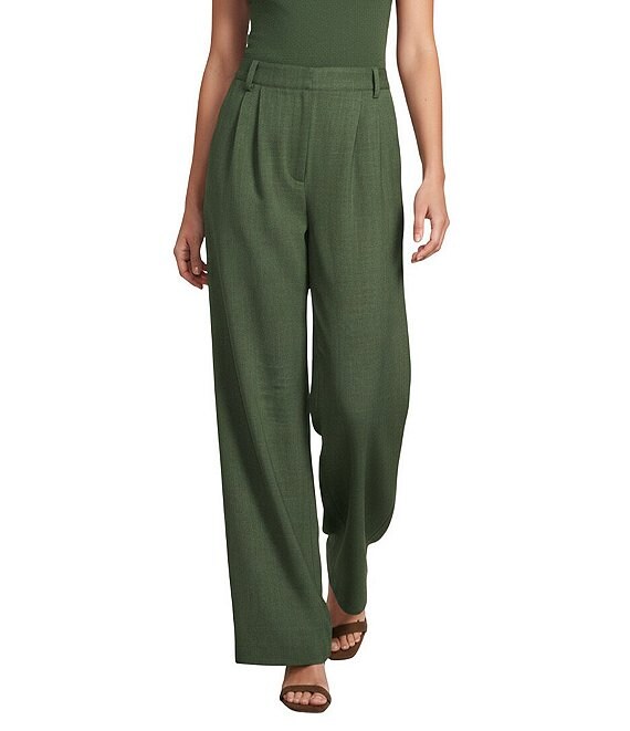Gianni Bini Nora Coordinating Wide Leg Crepe Trouser, Rifle Green - Image 1