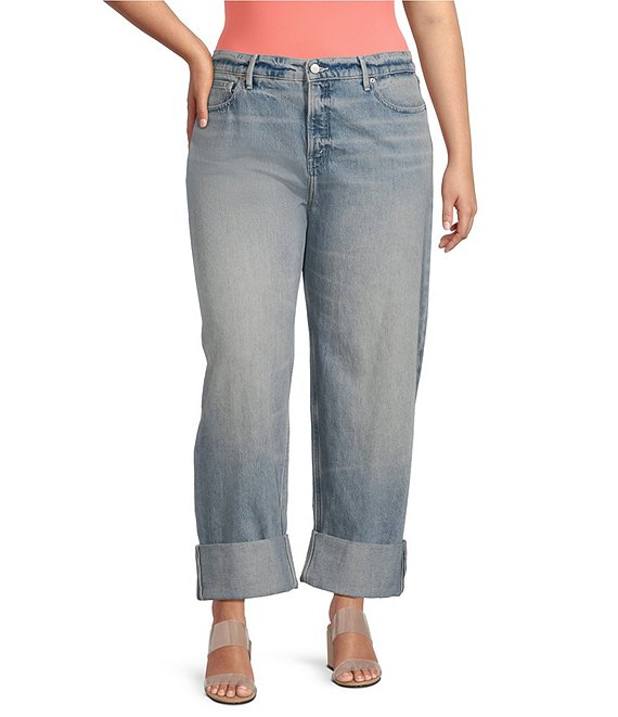 Good American Plus Good Standard Barrel Relaxed High Rise Jeans, Indigo890 - Image 1
