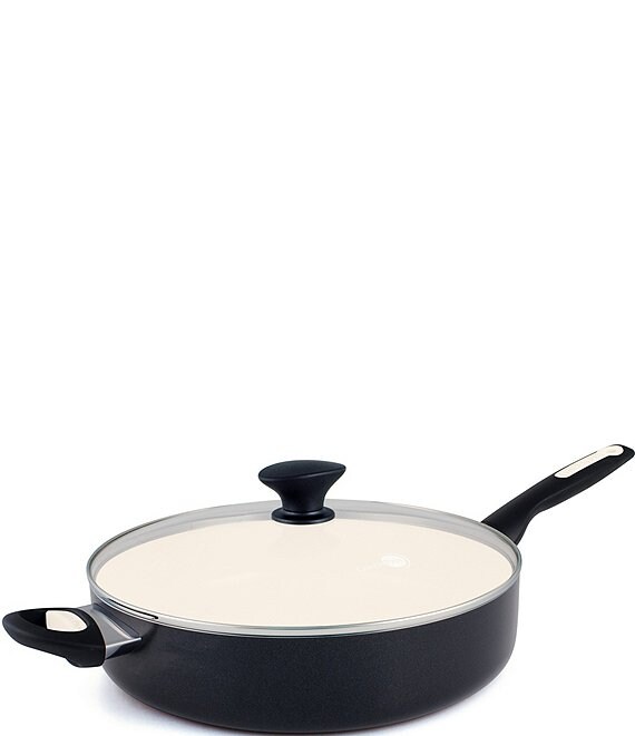 Color:Black - Image 1 - Rio Ceramic Non-Stick 5-Qt Covered Saute Pan with Helper Handle