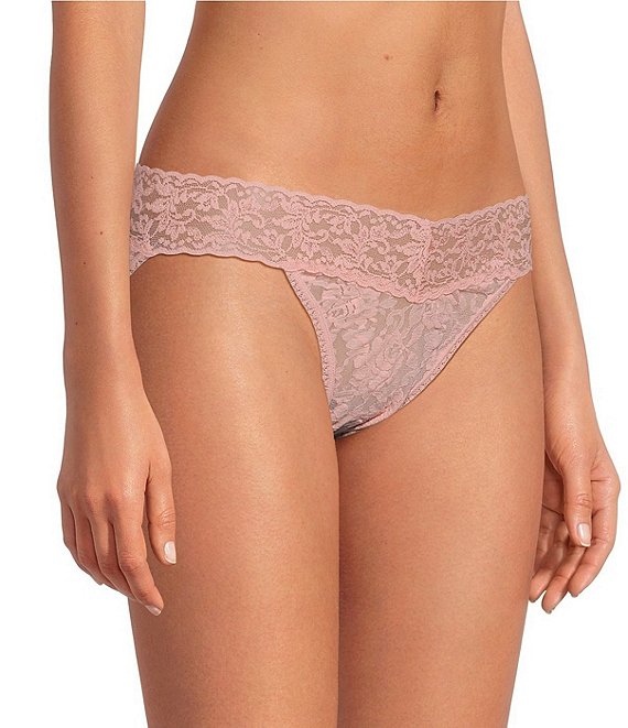 Hanky Panky Signature Lace V-Kini Panty, Pretty in Peach - Image 1