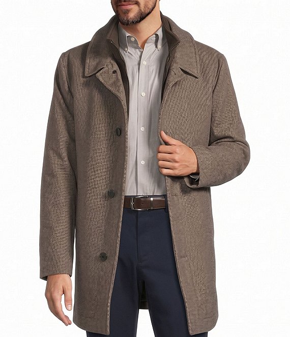 Hart Schaffner Marx Macbeth Pindot Wool Blend Topcoat