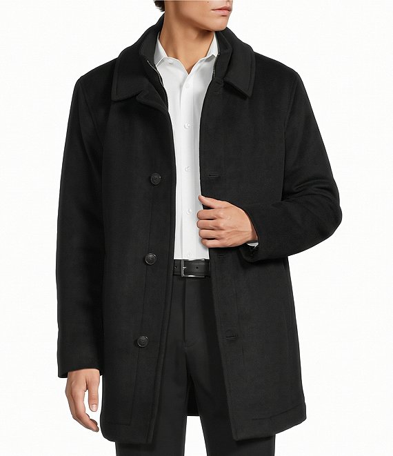 Hart Schaffner Marx Macbeth Solid Wool Blend Topcoat