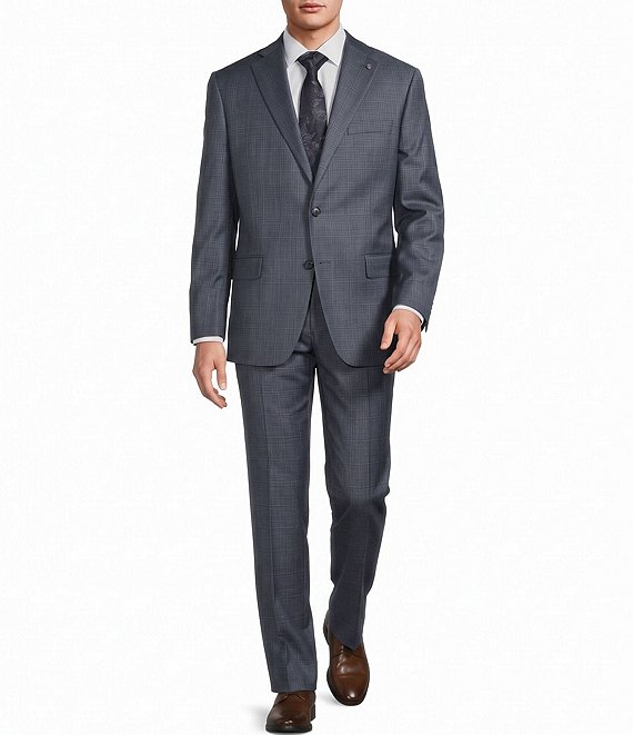 Hart Schaffner Marx Modern Chicago Fit Flat Front Solid 2-Piece Suit