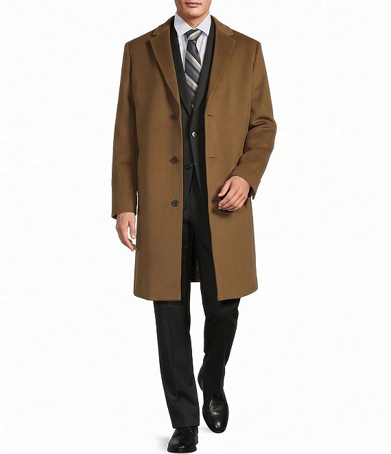 Hart Schaffner Marx Stevenson Solid Wool Blend Topcoat