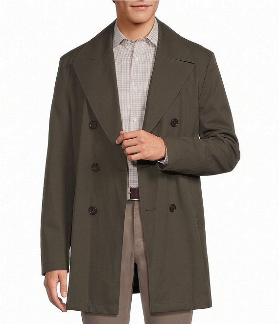 Hickey Freeman Hasson Solid Double Breasted Topcoat