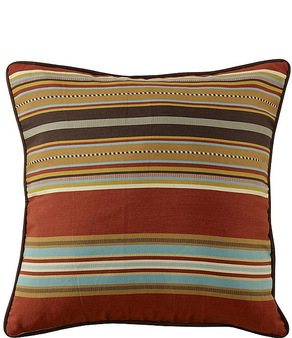 HiEnd Accents Calhoun Serape-Striped & Faux-Suede Euro Sham