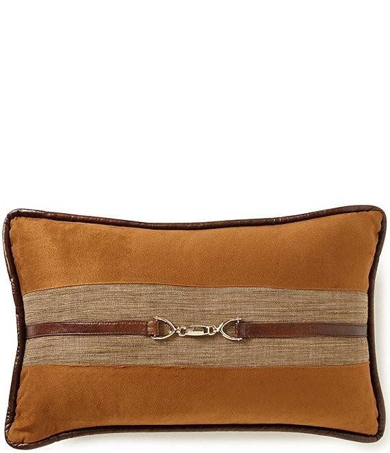 HiEnd Accents Hill Country Buckled Faux-Suede Breakfast Pillow