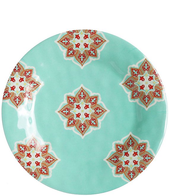 Color:Multi - Image 1 - Western Melamine Salad Plate, Set of 4