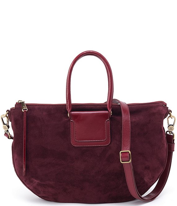 HOBO Sheila Large Suede Slouchy Satchel Bag, Praire Garnet - Image 1