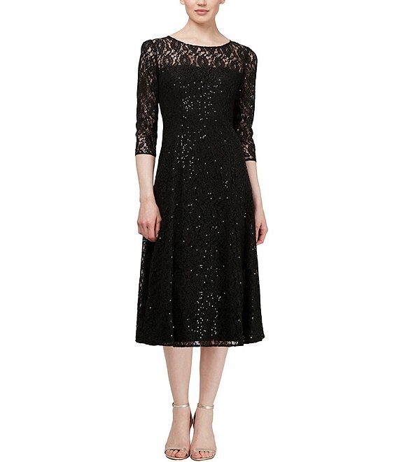 Ignite Evenings Sequin Lace Midi Dress