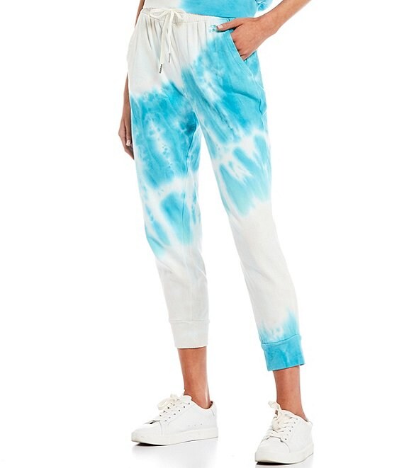 Color:Electric Blue - Image 1 - Coordinating Tie-Dye Joggers