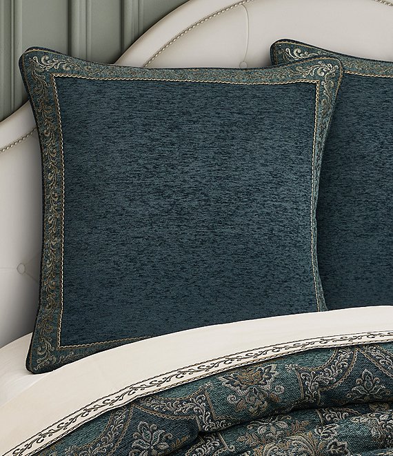 J. Queen New York Nancy Reversible Euro Sham, Teal - Image 1