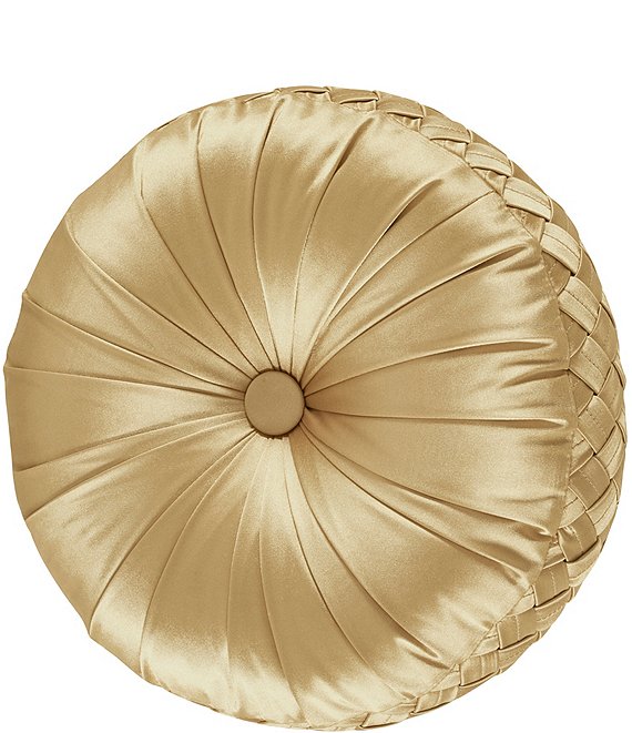 Color:Gold - Image 1 - Satinique Tufted Round Pillow