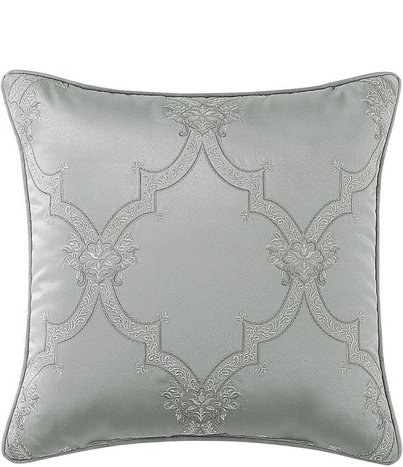 J. Queen New York Sondra 20#double; Square Embellished Decorative Throw Pillow, Spa Blue - Image 1