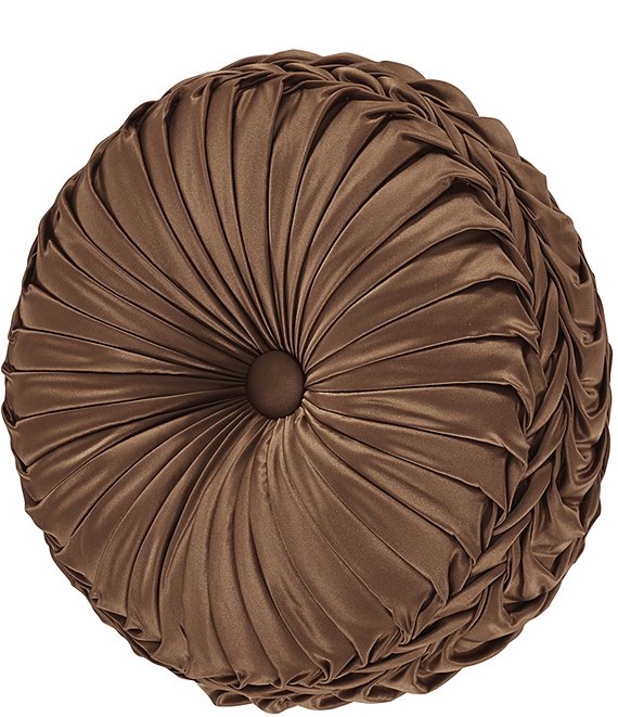 J. Queen New York Surano Tufted Round Pillow, Copper - Image 1