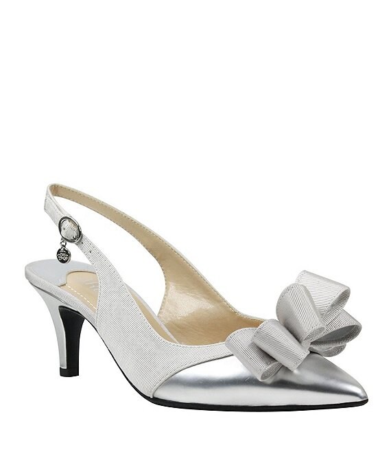 J. Renee Gabino Fabric Bow Detail Slingback Pumps
