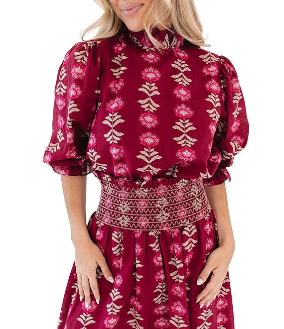 J.Marie Elbow Sleeve Athena Bow Coordinating Top