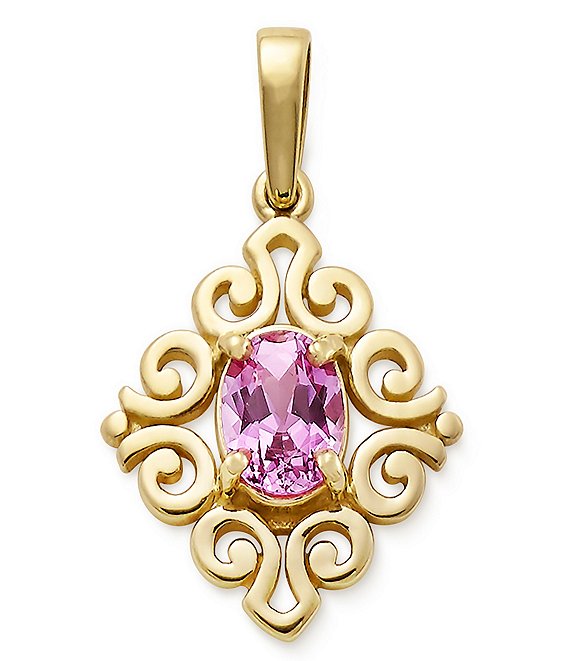 James Avery 14K Gold October Birthstone Scrolled Pendant