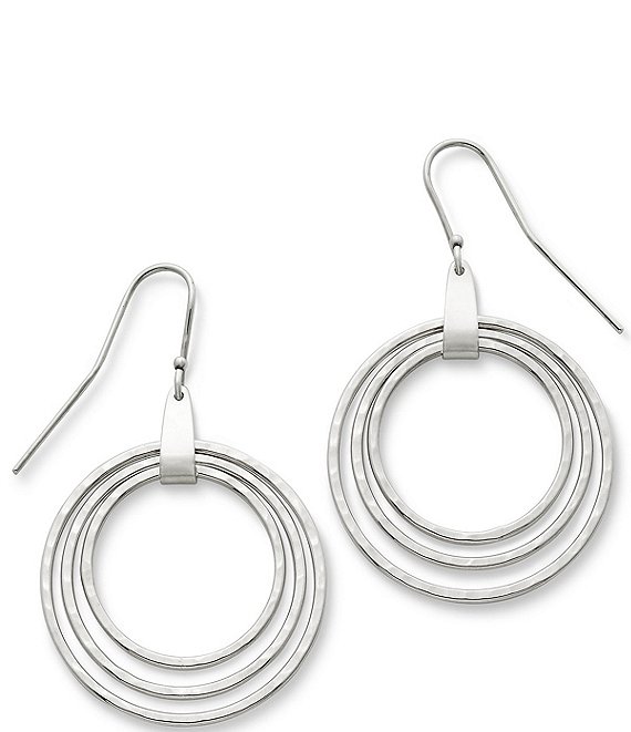 James Avery 3 Hammered Circles Earrings