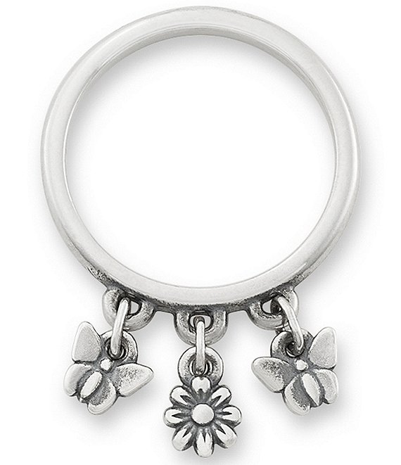 James Avery Daisy and Butterflies Dangle Band Ring, Sterling Silver - Image 1