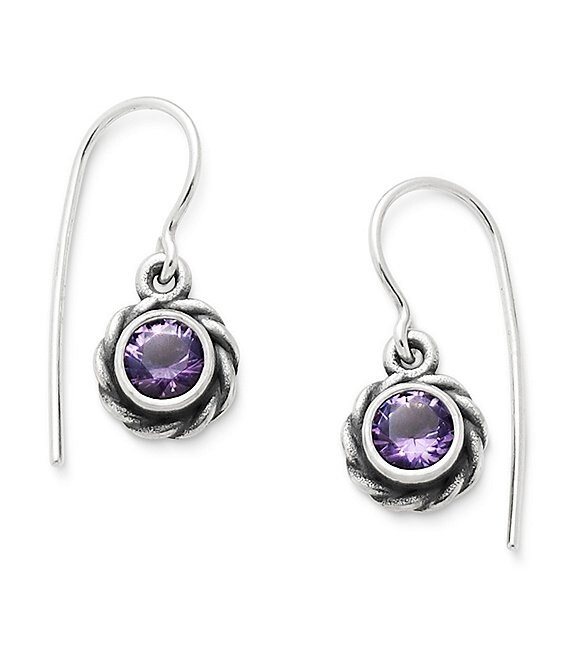James Avery Elisa Ear Hooks February Birthstone with Amethyst