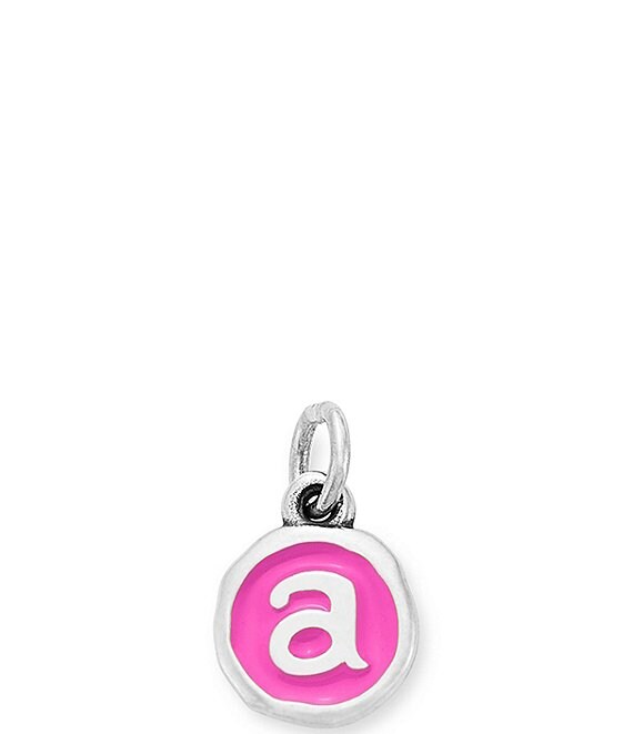 James Avery Enamel Dark Pink Initial Charm