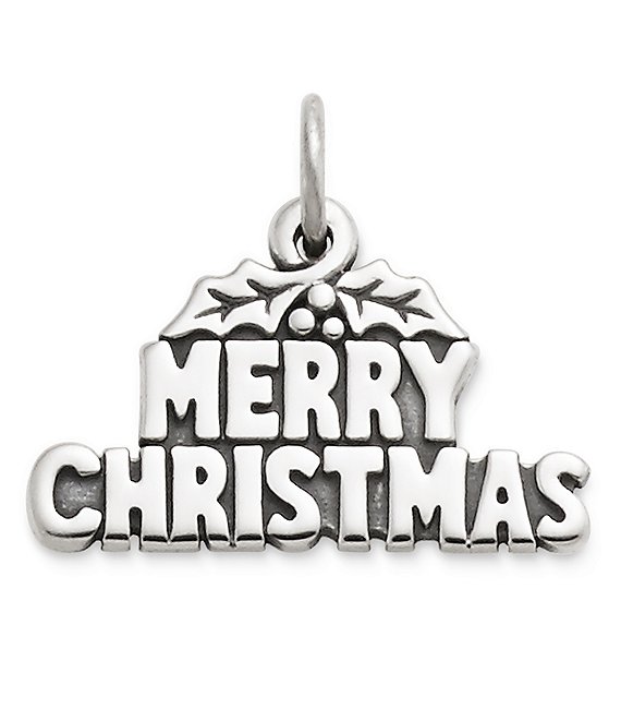 Color:Sterling Silver - Image 1 - Merry Christmas Charm