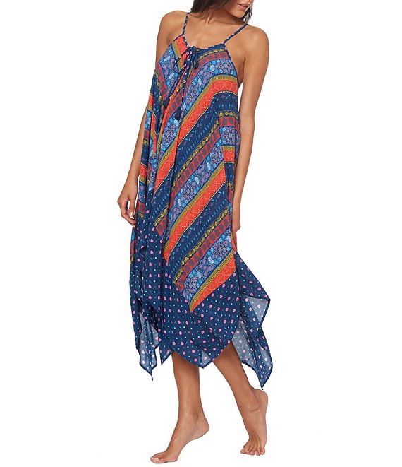 Jessica Simpson Lace Up Front Swimsuit Cover Up Dress