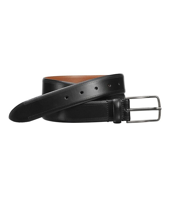 Johnston & Murphy Men's Edge Perforated Embossed Belt
