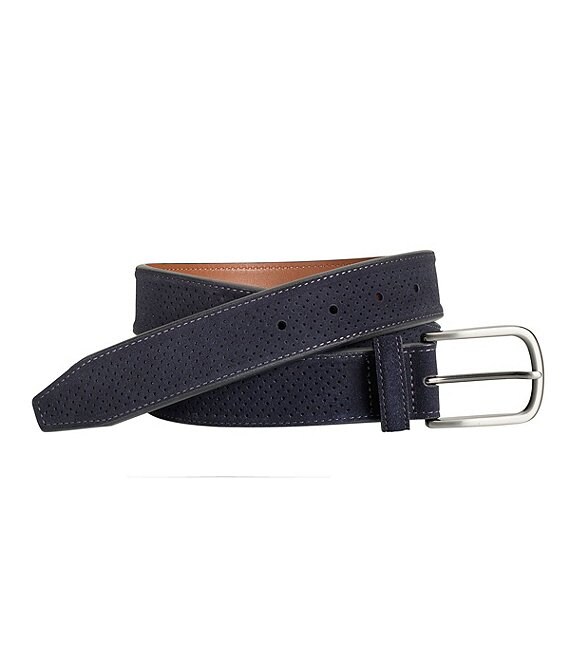 Johnston & Murphy Men's Suede Perfed Belt