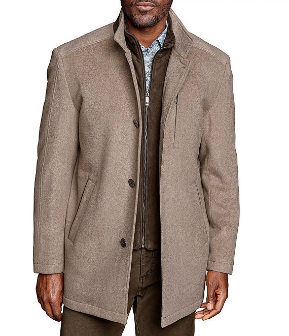Johnston & Murphy Upton Luxe Cashmere Car Coat, Barley - Image 1