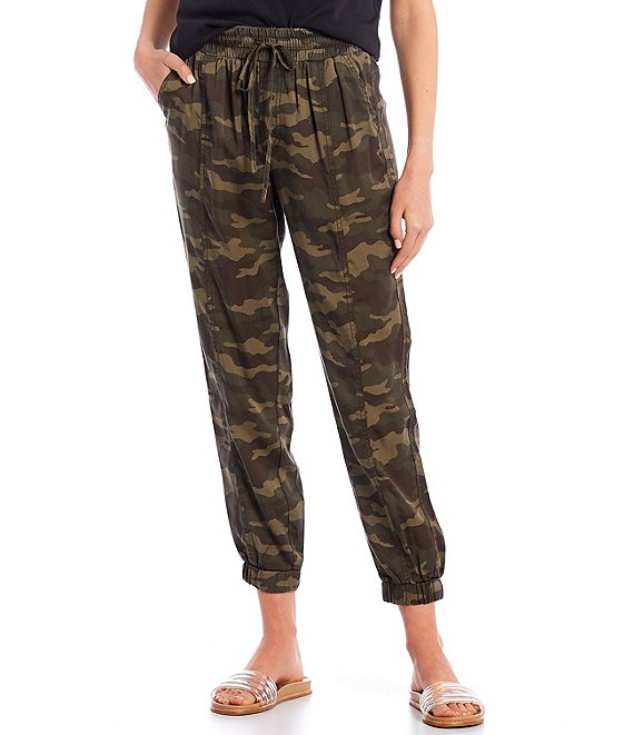Color:Medium Desert - Image 1 - High-Rise Camo Jogger Pants