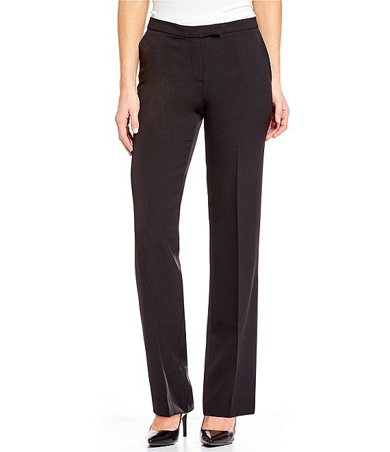 Kasper Stretch Crepe Straight-Leg Pants