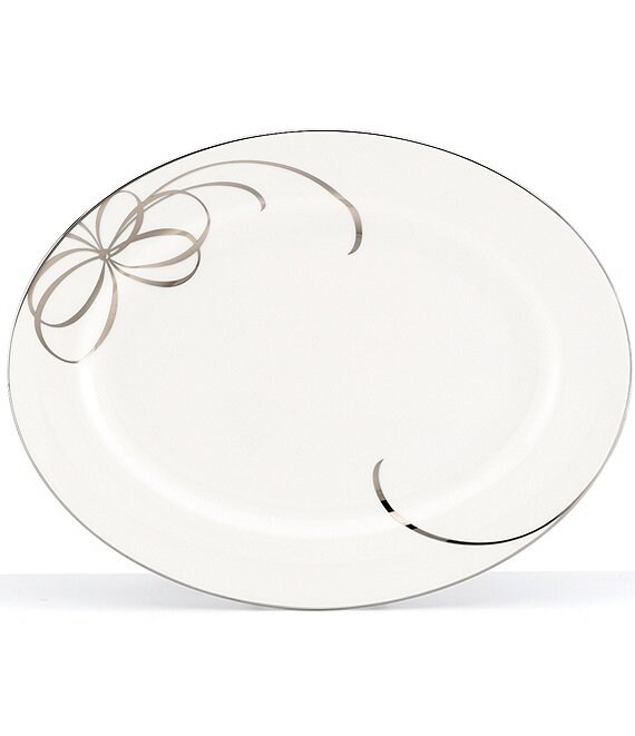 kate spade new york Belle Boulevard Bow Platinum Oval Platter
