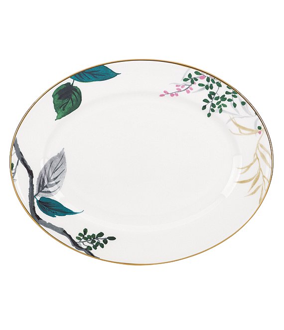 kate spade new york Birch Way Watercolor Floral Bone China Oval Platter