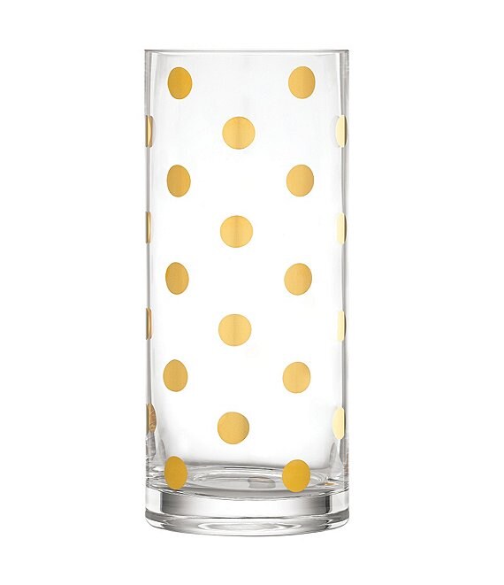 kate spade new york Clear White Gold Vase