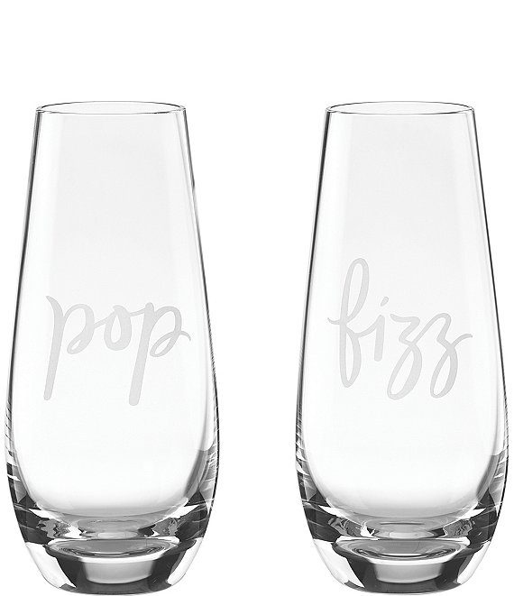 kate spade new york Two of A Kind Pop & Fizz Crystal Stemless Champagne Glass Pair